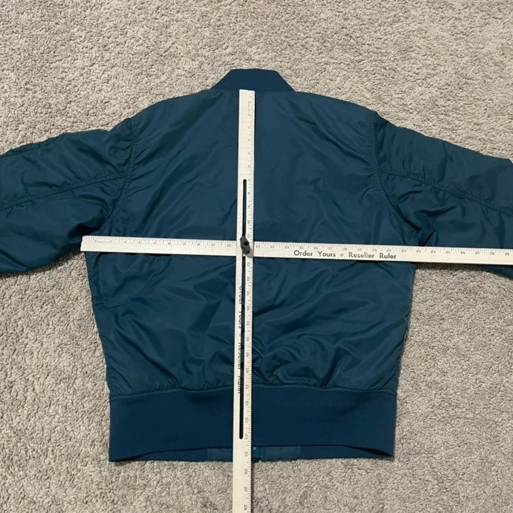 Nike Jacket Mens Medium Teal Blue Bomber MA-1 Polka‎ Dot Lined Flight Full Zip